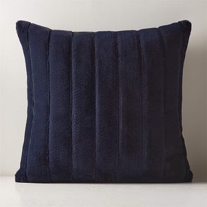 TWO Crate & Barrel Navy Velvet Pillow Covers